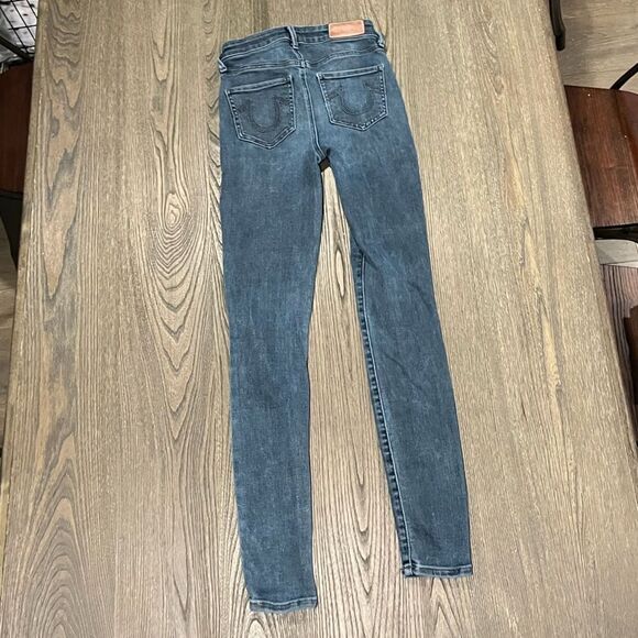 True Religion Halle Jeans Gray Vintage Wash Skinny Leg Size 24W - Picture 10 of 13